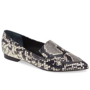 MARC FISHER Zurri Snakeskin Pointed Two Loafer, Sz 8.5 M